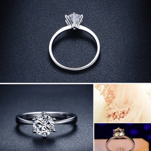NEW 1ct Solitaire Diamond 925 Sterling Silver Ring - Picture 8 of 8